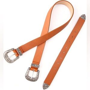 Gina Double Buckle Western Belt from Francescas Size M/L